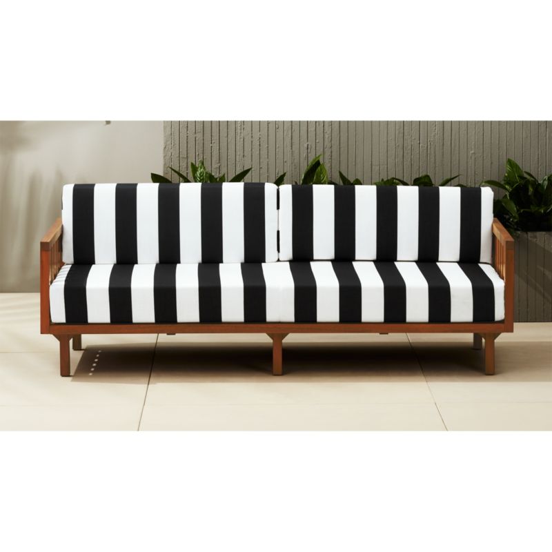 tropez black and white stripe sofa CB2