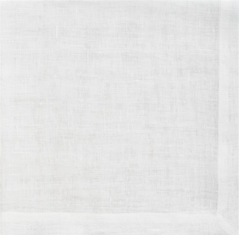 uno white linen napkin. 22" sq.