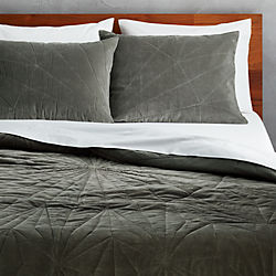 vail graphite velvet bed linens