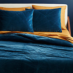 vail navy velvet bed linens