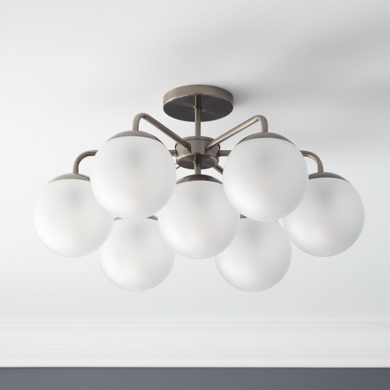 vega black nickel flush mount lamp CB2