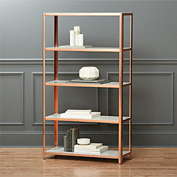 via marble bookcase