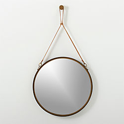 victor leather 24" mirror