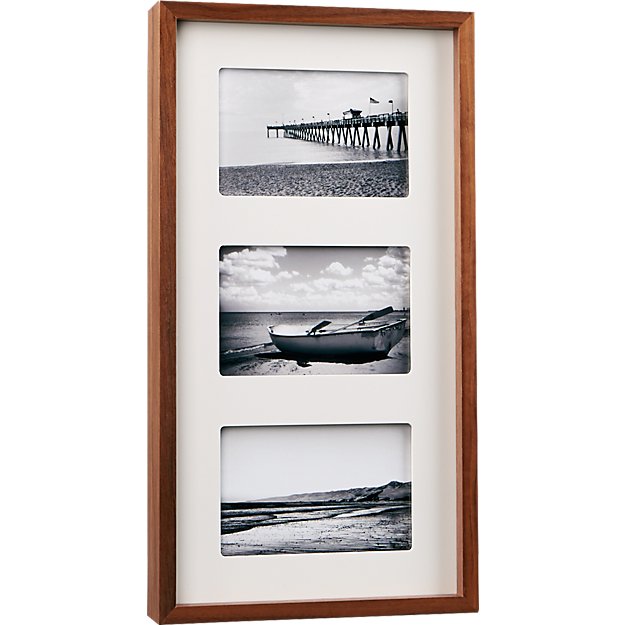 walnut multi 4x6 box picture frame CB2