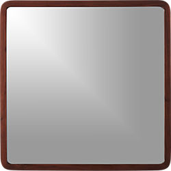 walnut 30" square wall mirror