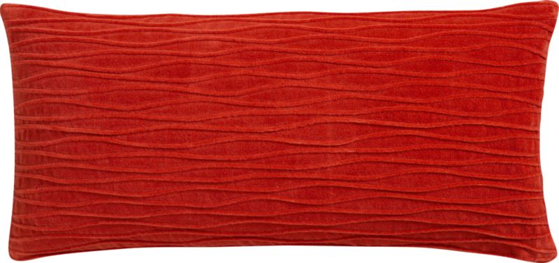 wave burnt orange 23"x11" pillow