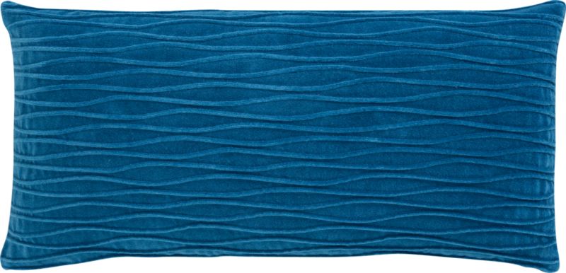 wave ocean blue 23"x11" pillow