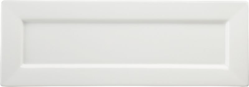 white rectangular platter