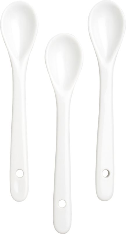 micro porcelain spoons set of three