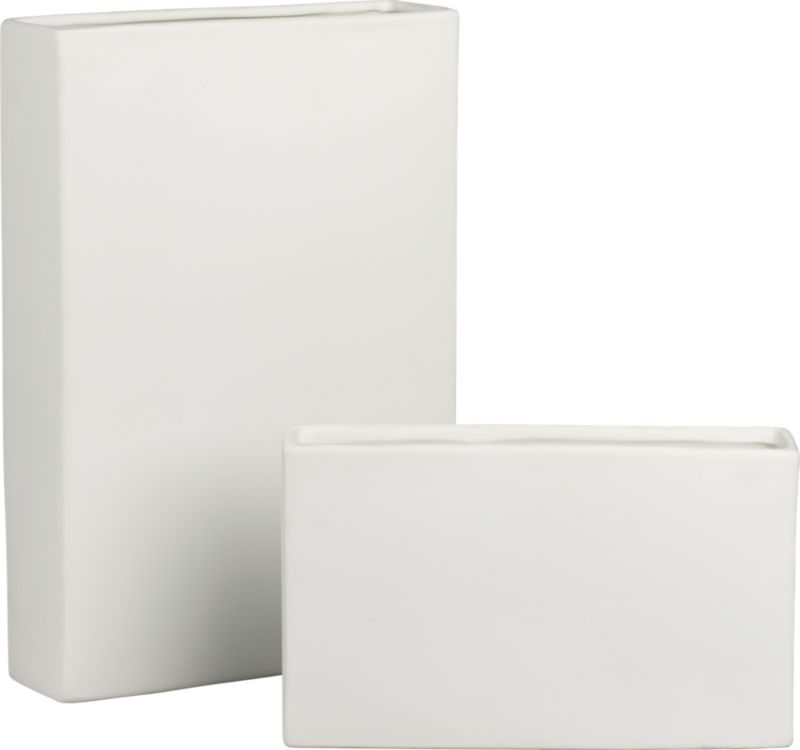white vases