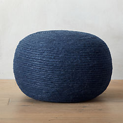 wool wrap navy pouf