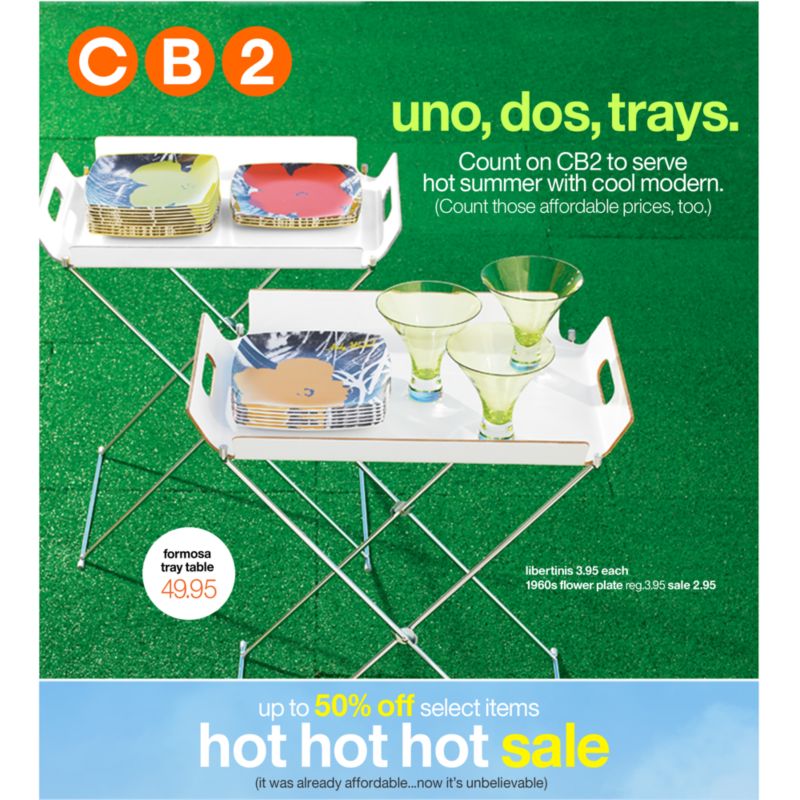 now serving hot modern. and one cool sale...up to 50% off