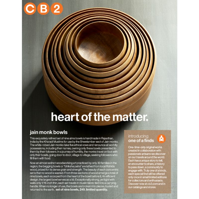CB2 One of a Finds: Jain Monk Bowls, an amazing journey