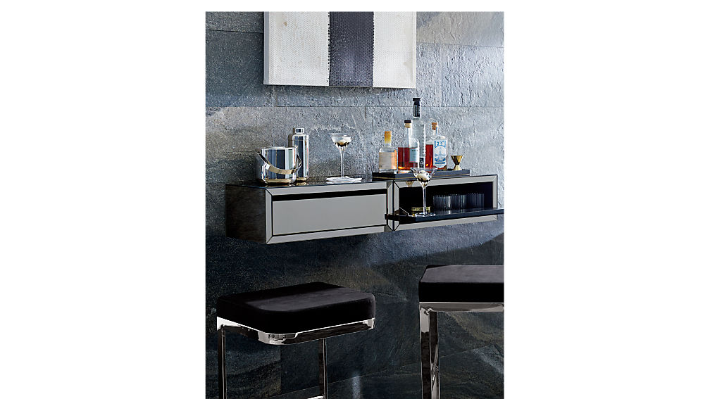 slice mirror wall mounted storage shelf CB2