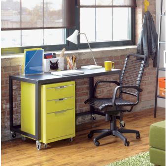 CB2 - TPS chartreuse file cabinet | Office Accessories | Office Decor