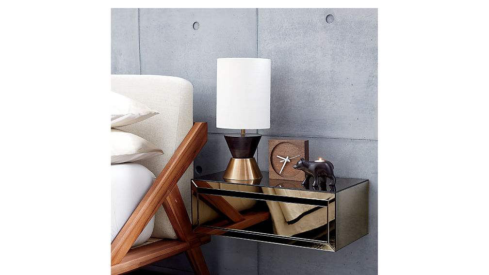 slice mirror wall mounted storage shelf CB2