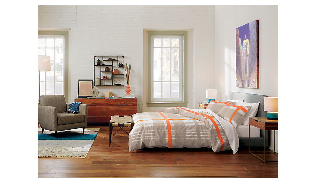façade grey queen bed Taylor: Grey | CB2