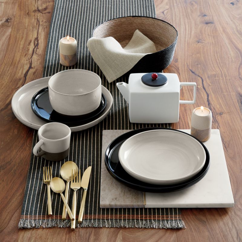black clay dinnerware CB2