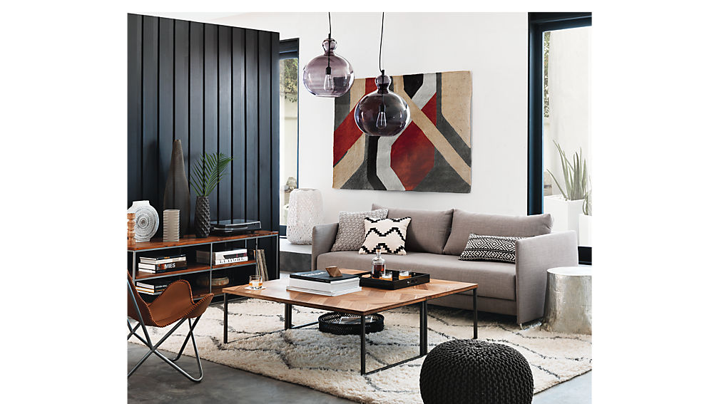 knitted graphite pouf CB2