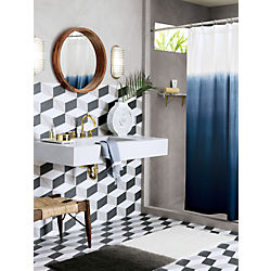 blue ombre shower curtain