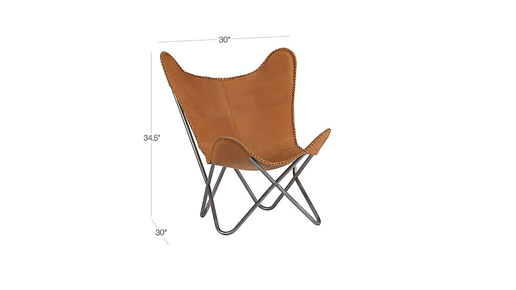 1938 tobacco leather butterfly chair CB2