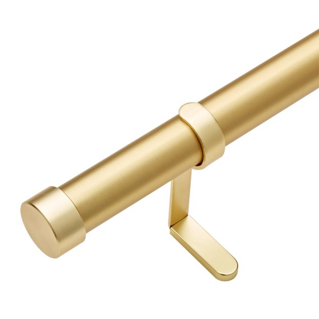 Brushed Brass Curtain Rod Set 48"88"x1.25"dia. + Reviews CB2