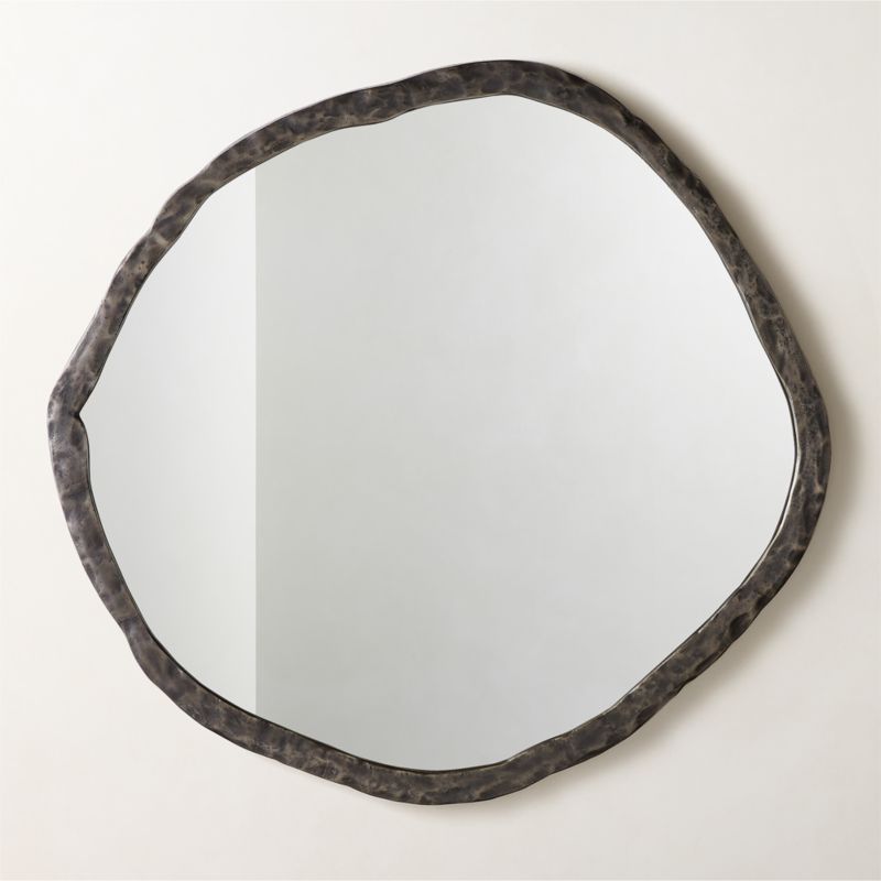 Abel Black Round Wall Mirror 48