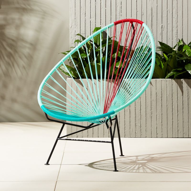outdoor red blue acapulco chair in accent chairs + Reviews CB2
