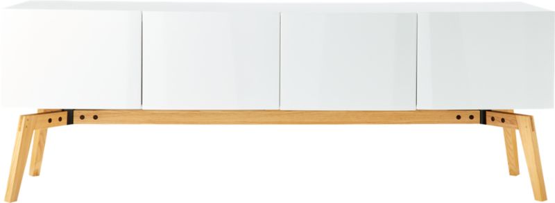 Alba small white store lacquer credenza