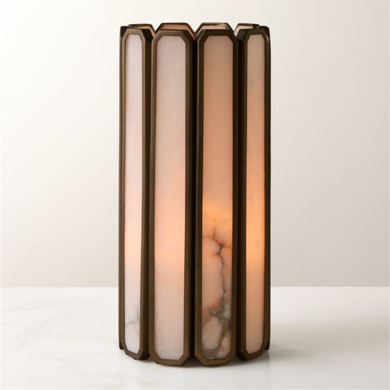 Poe White Alabaster Tealight Candle Holder 3"