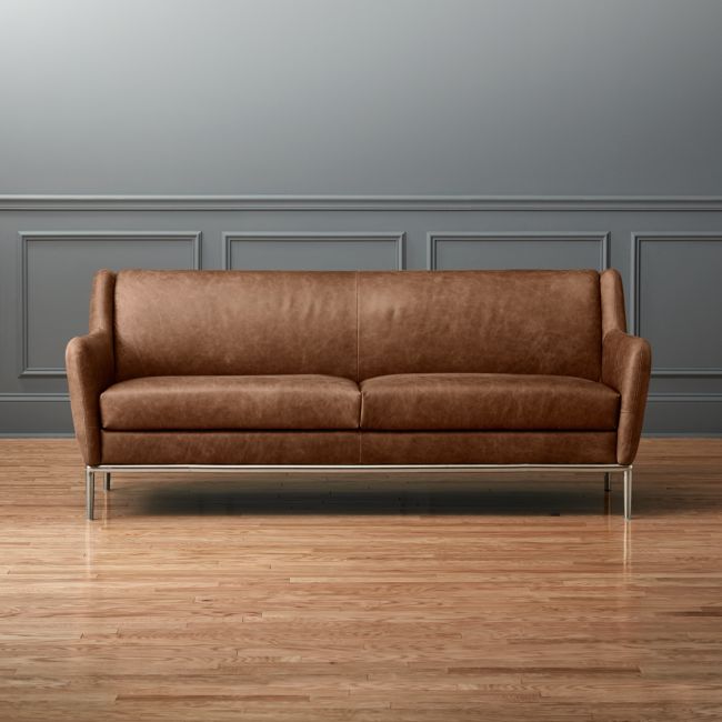 Online Designer Living Room Alfred Cognac Leather Sofa