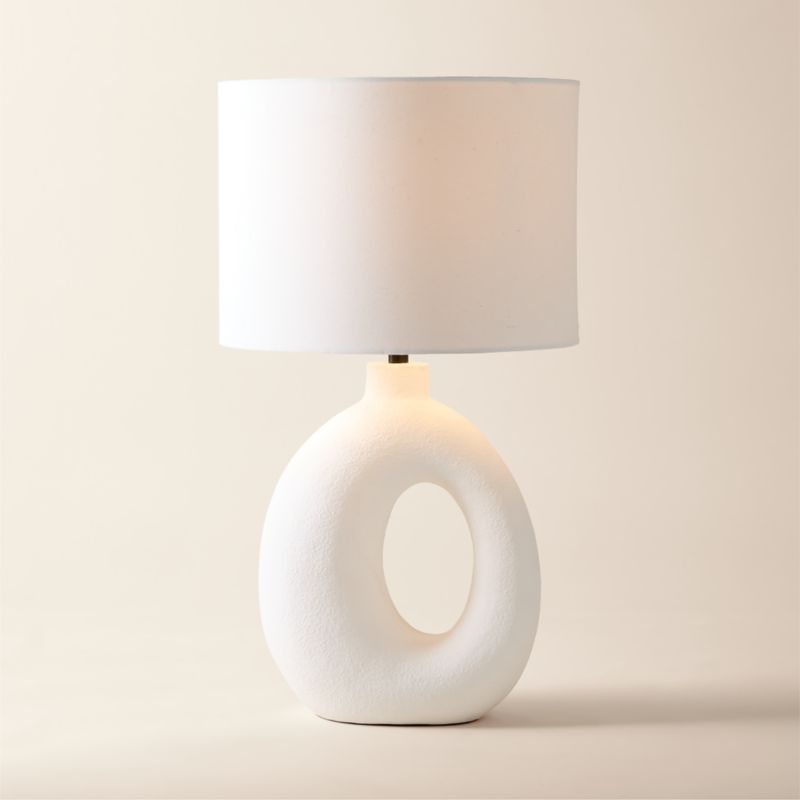 Senza White Glass Table Lamp