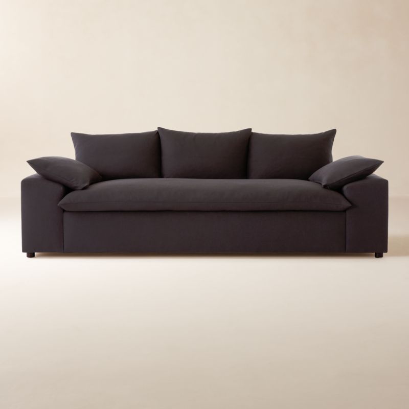 Faible 100" Grey Performance Velvet Sofa