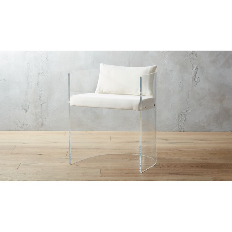 antonio acrylic chair with pillow CB2