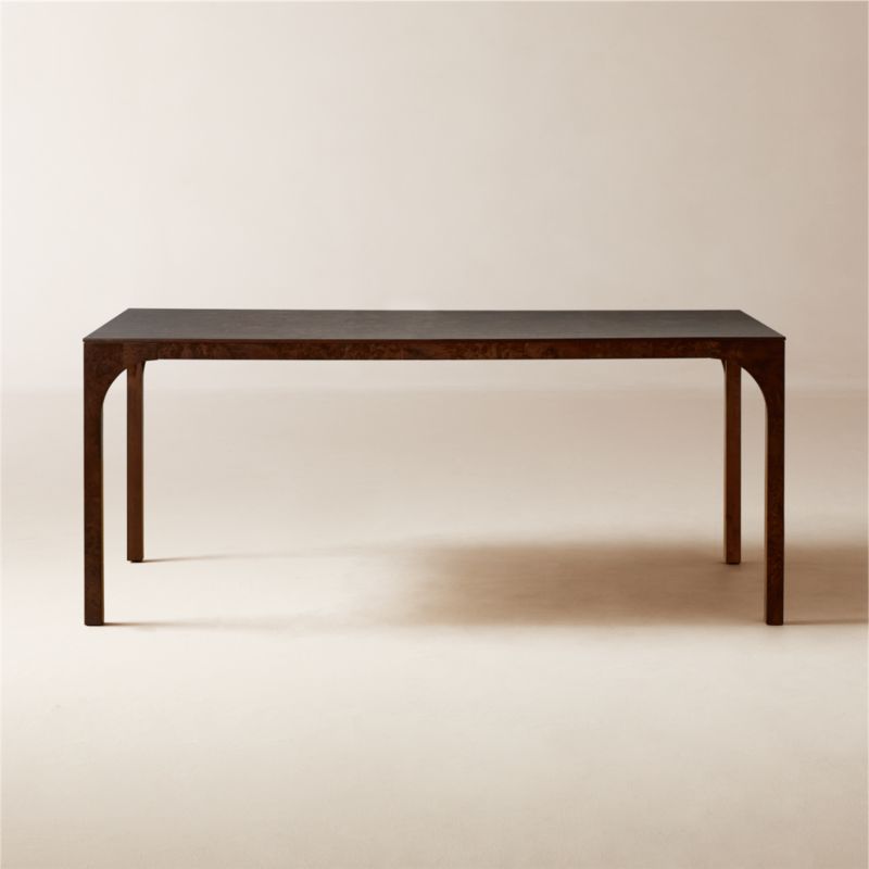 Sydney 72'' Rectangular Walnut Dining Table with Black Steel Legs