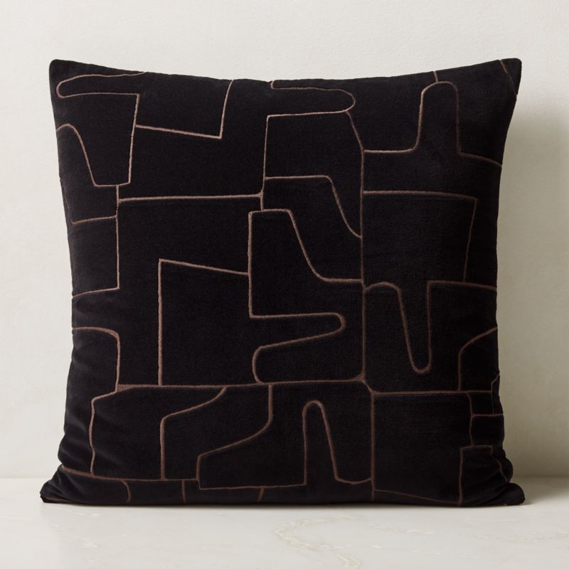 Arabella Black Velvet Throw Pillow Cover 23