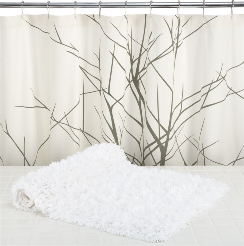 CB2   2 piece arbor shower curtain and angel hair rug gift set 