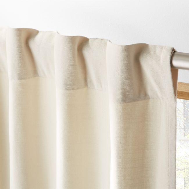 Online Designer Combined Living/Dining Natural Tan Basketweave II Curtain Panel 48