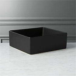 bento matte black square bowl