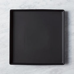 bento matte black square platter