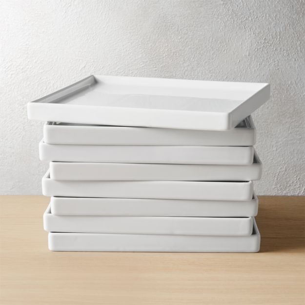 set of 8 bento dinner plates in dinnerware + Reviews CB2