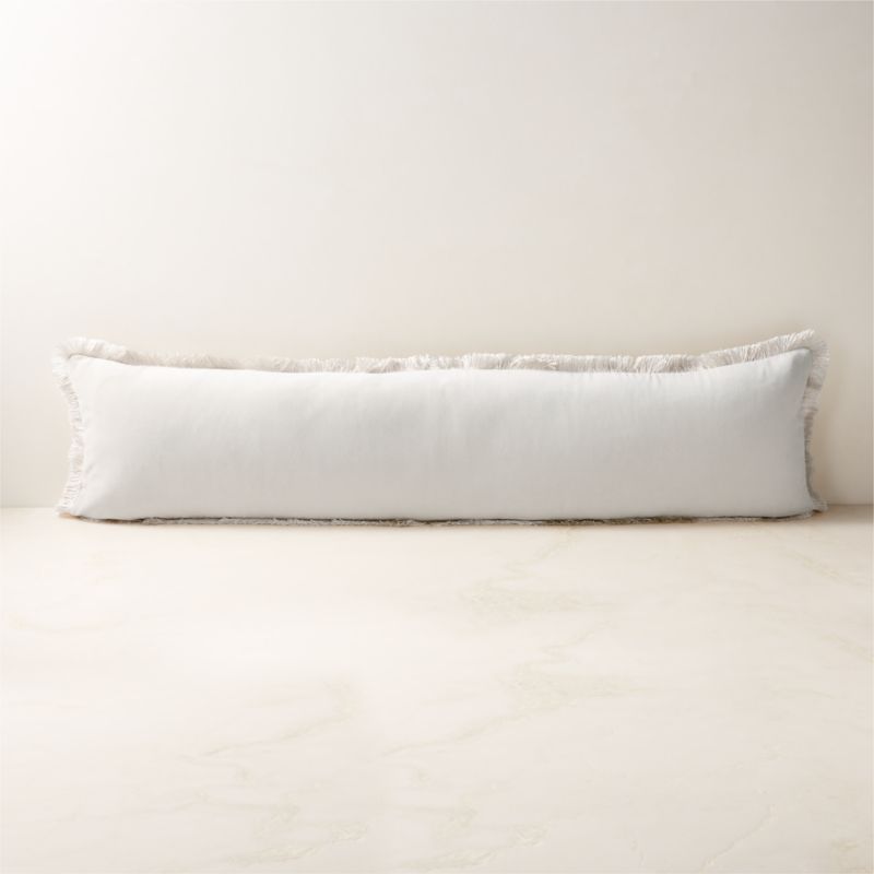 Gathered Suede Lumbar Pillow Cover 48''x12''