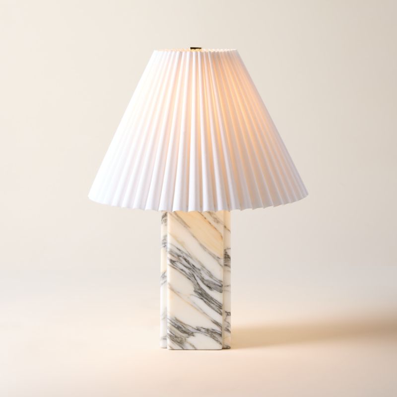 Senza White Glass Table Lamp