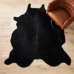 cowhide black rug 5'x8'