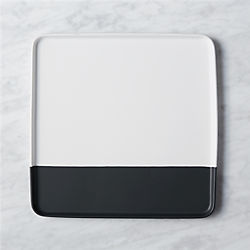 black dip square platter