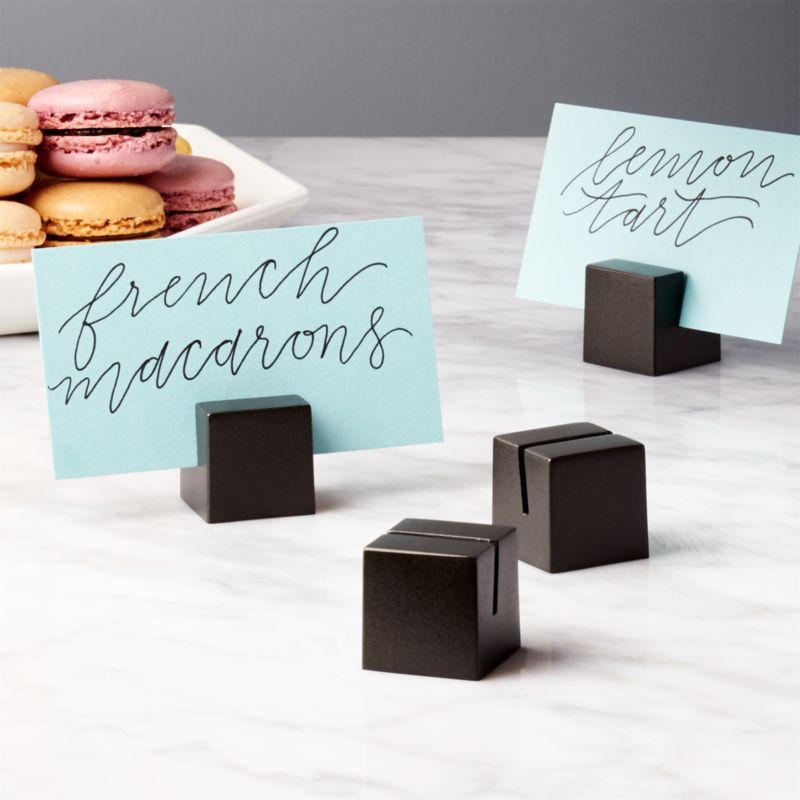 Black Place Card Holders Set of 4 + Reviews | CB2