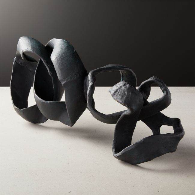 Online Designer Living Room Black Ribbon Sculpture
