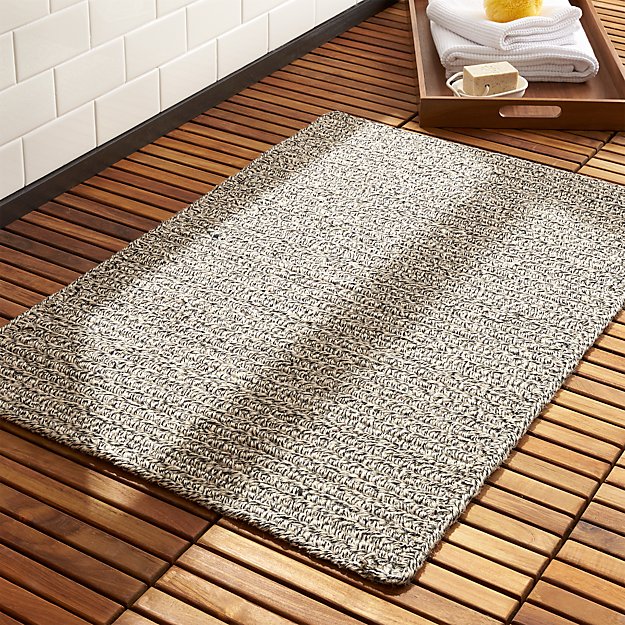 Black Braided Reversible Bath Mat CB2