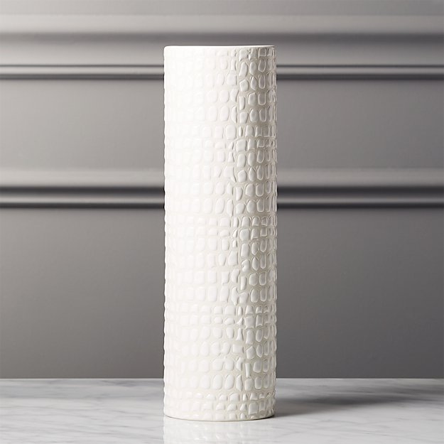 Boa White Textured Vase CB2