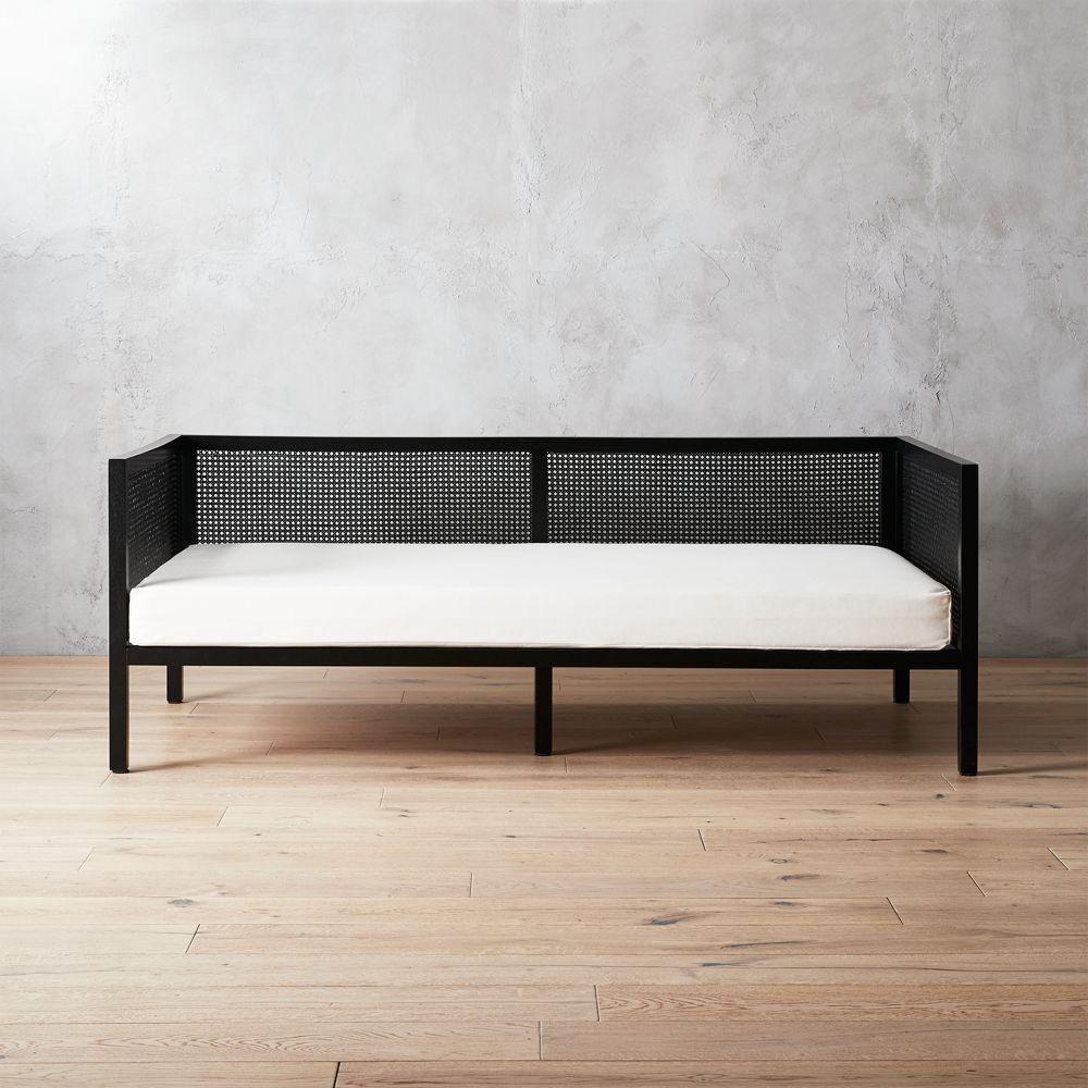 Boho Black Daybed with Pearl White Mattress Cover